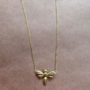 14K gold bee necklace